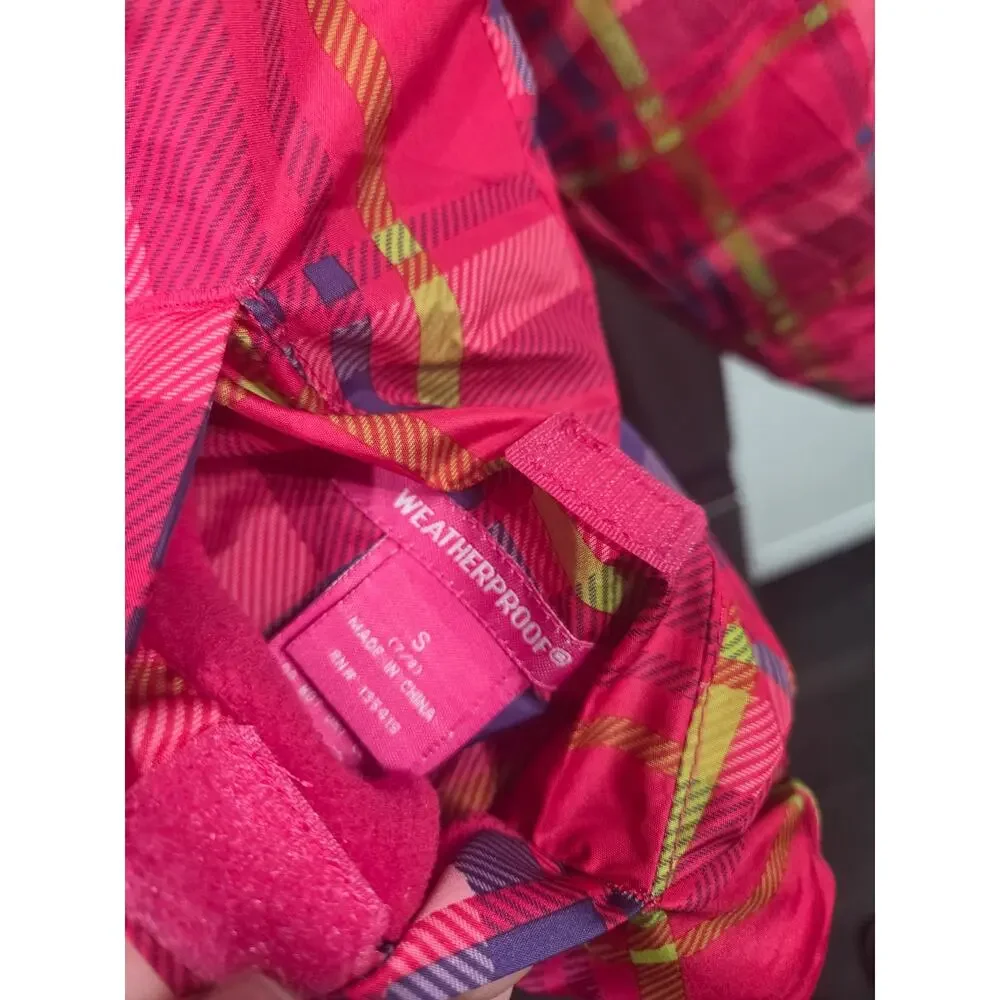 Pink Plaid Puffer Jacket - Weatherproof - S